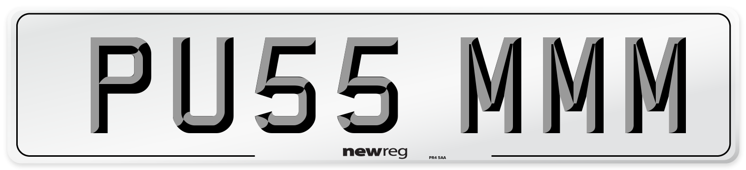 PU55 MMM Number Plate from New Reg